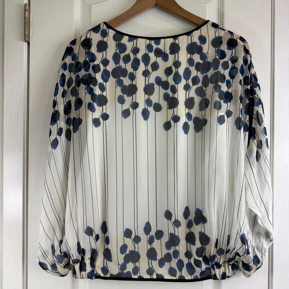 Diane von Furstenberg DVF Robyn Silk Batwing Short Sleeve Blouse Top Women's P - Picture 2 of 11